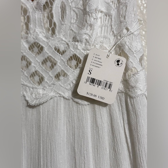 Free People Adella Maxi Floral Lace V-neck Strap Back Dress white Size S - Picture 5 of 9